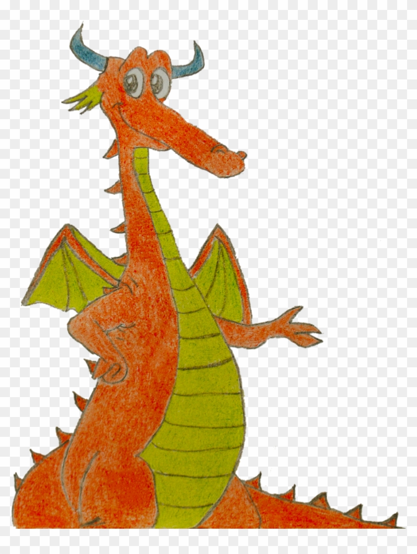 Green And Orange Dragon Clipart #3875568