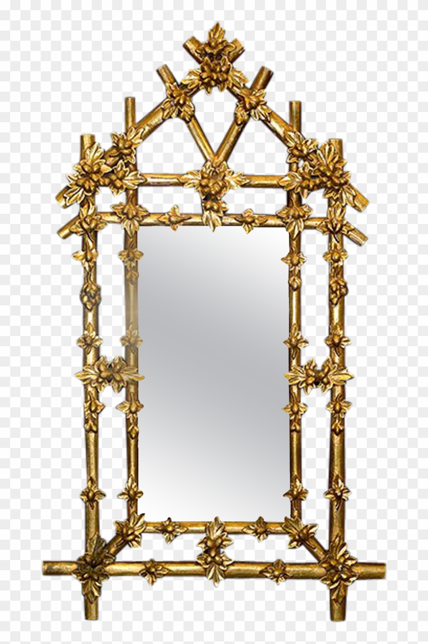 Vintage Large Leaf Carved Gilt Wood Mirror Traditional - Antique Clipart #3876076
