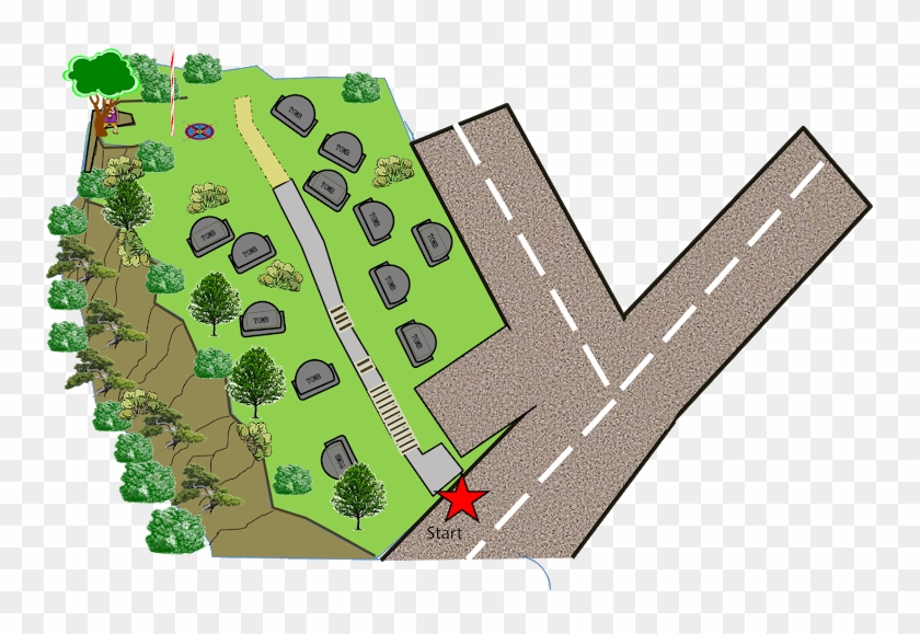 From The Red Star, Use The Map To Find The Location - Plan Clipart