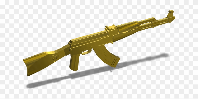 Gold Gun - Assault Rifle Clipart #3876583