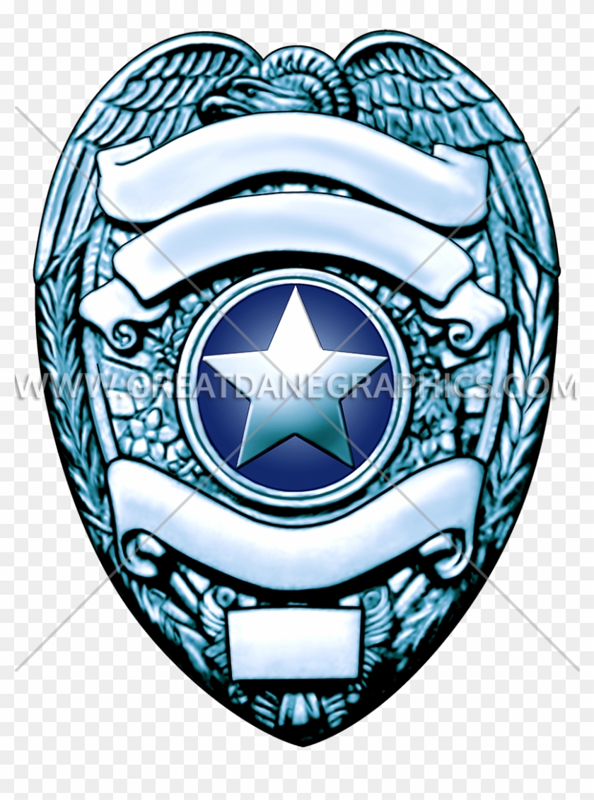 Silver Police Badge - Blank Police Badges Clipart