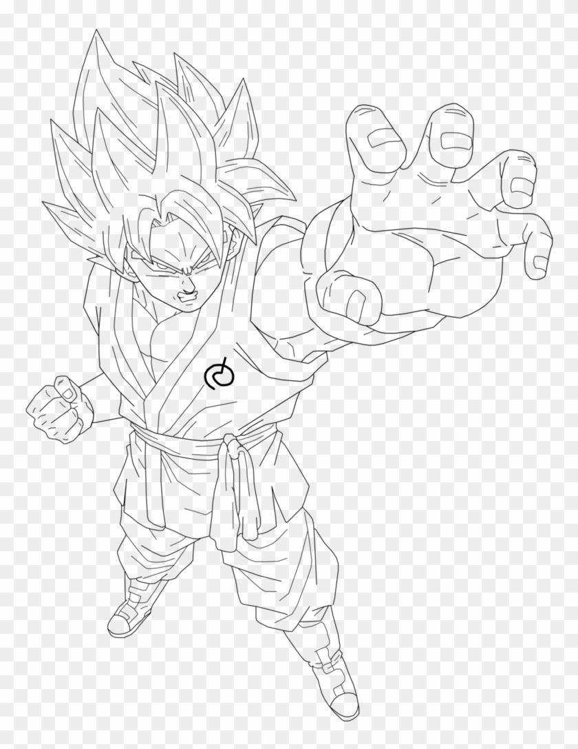 Super Saiyan At - Line Art Clipart