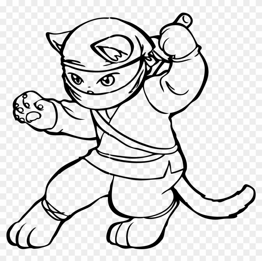 Crouching Drawing Ninja - Ninja Clip Art - Png Download