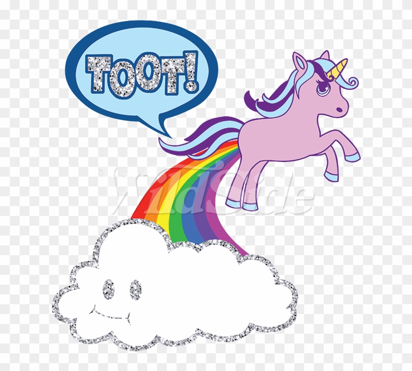 Unicorn Toot Rainbow Cloud Clipart