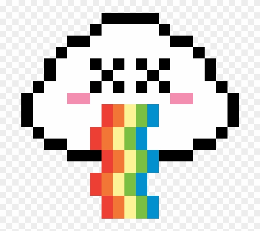 Rainbow Puking Cloud - Cooky Bt21 Pixel Art Clipart #3878183