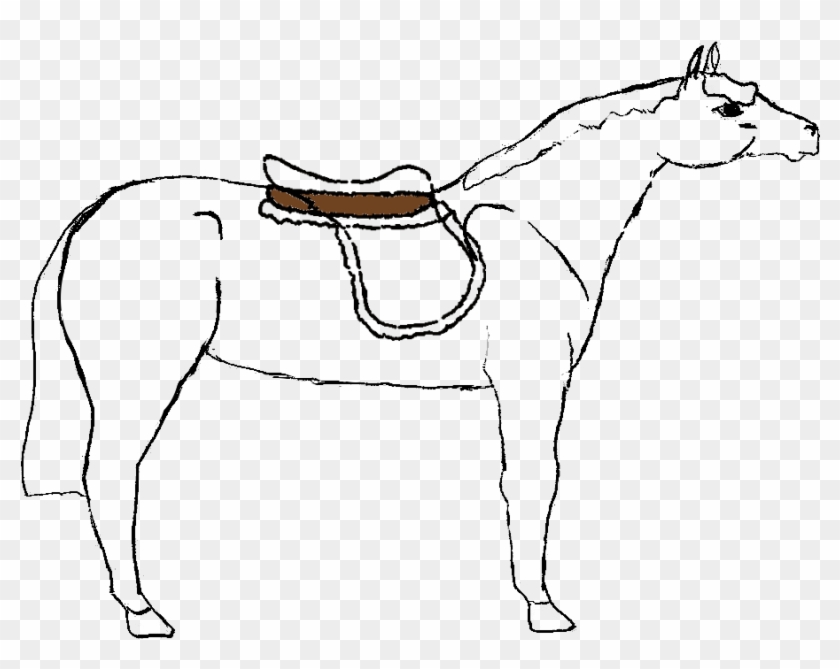 Horse Body W Saddle - Mane Clipart #3878393