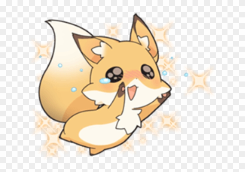 #kawaii #cute #fox #edit #overlay #png - Girly Fox Line Sticker Clipart