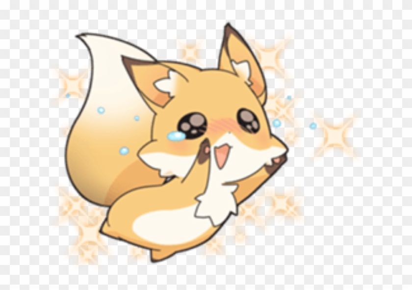 #kawaii #cute #fox #edit #overlay #png - Girly Fox Line Sticker Clipart #3878398