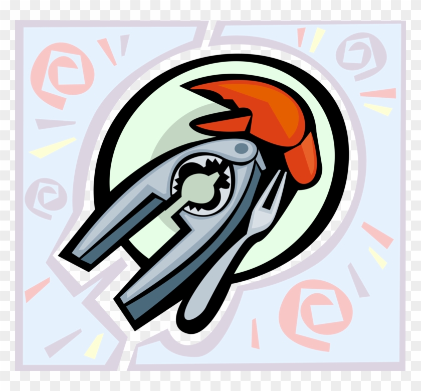 Vector Illustration Of Seafood Cracker With Crab Claw - Cartoon Clipart #3878443