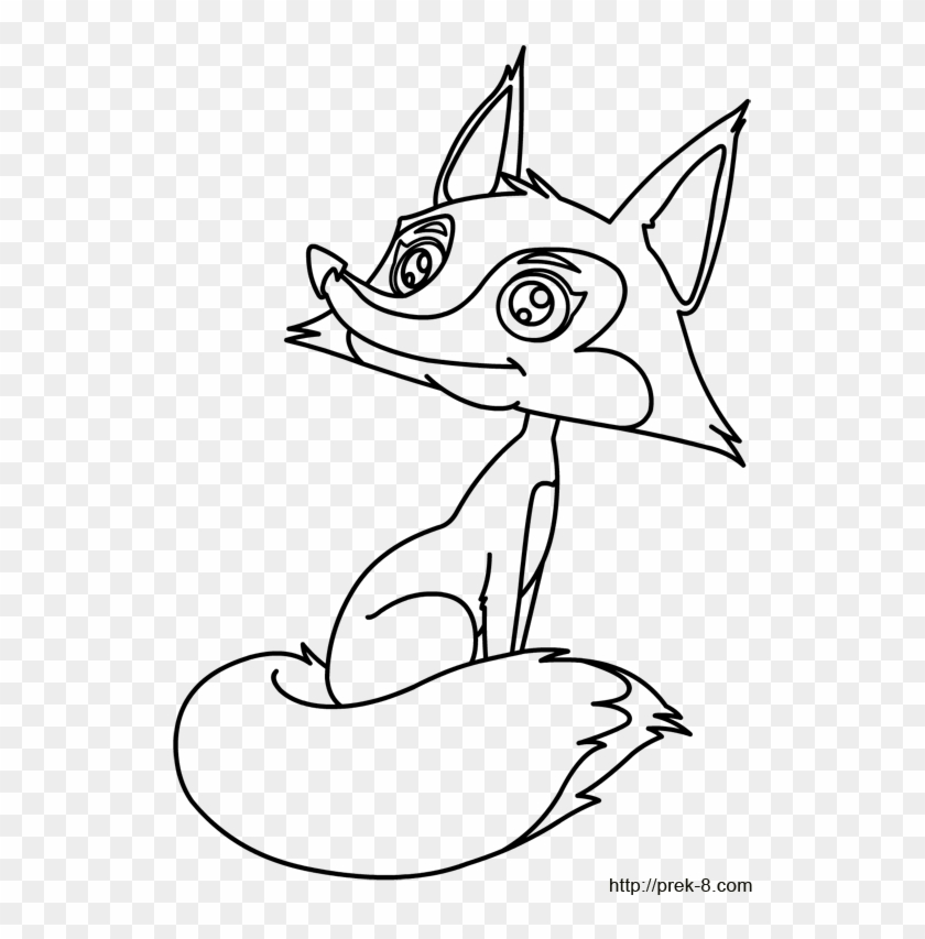 Cute Fox Colouring Pages - Kids Drawing To Print Clipart #3878605