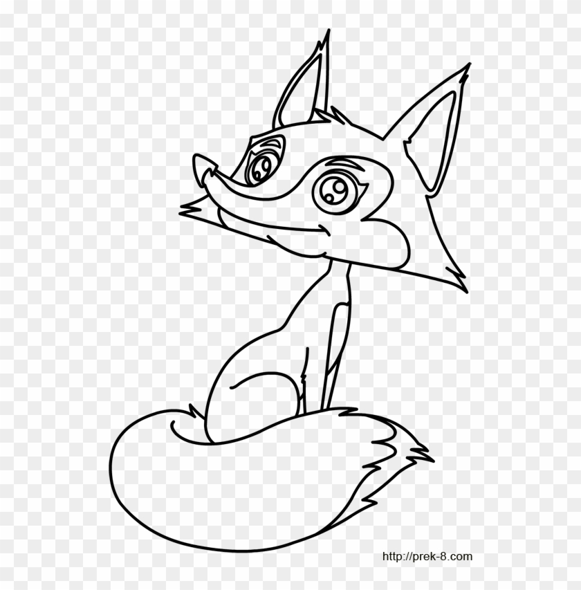 Cute Fox Colouring Pages - Kids Drawing To Print Clipart