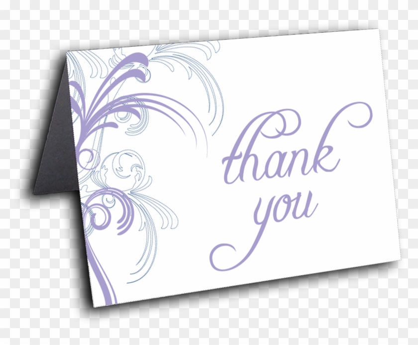 Navy & Purple Swirl Thank You Card - Envelope Clipart