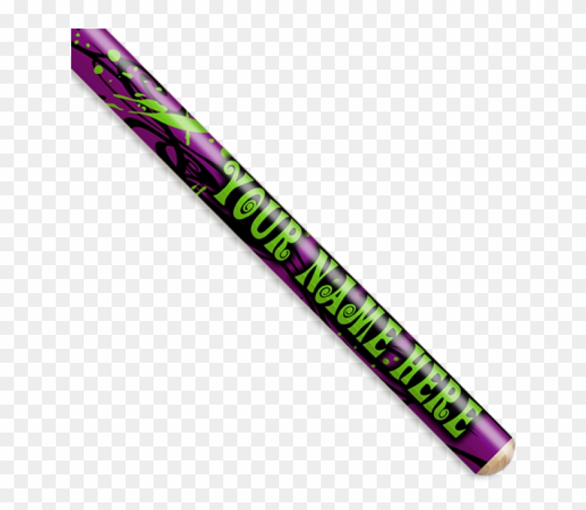 Neon Purple And Green Swirl Personalized Drumsticks - Ski Clipart
