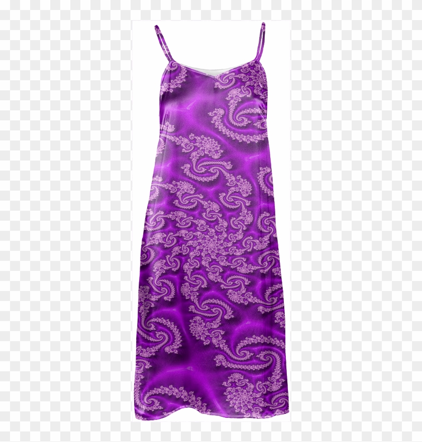 Royal Purple Laced Swirl Slip Dress - Paisley Clipart #3879399