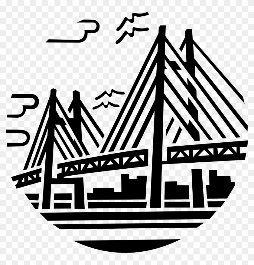 This Free Icons Png Design Of Stylized Bridge Silhouette - Bridge Silhouette Png Clipart #3879562