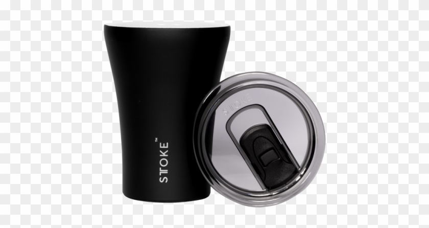 Sttoke Reusable Coffee Cup Lux Black 8oz - Cup Clipart #3880351