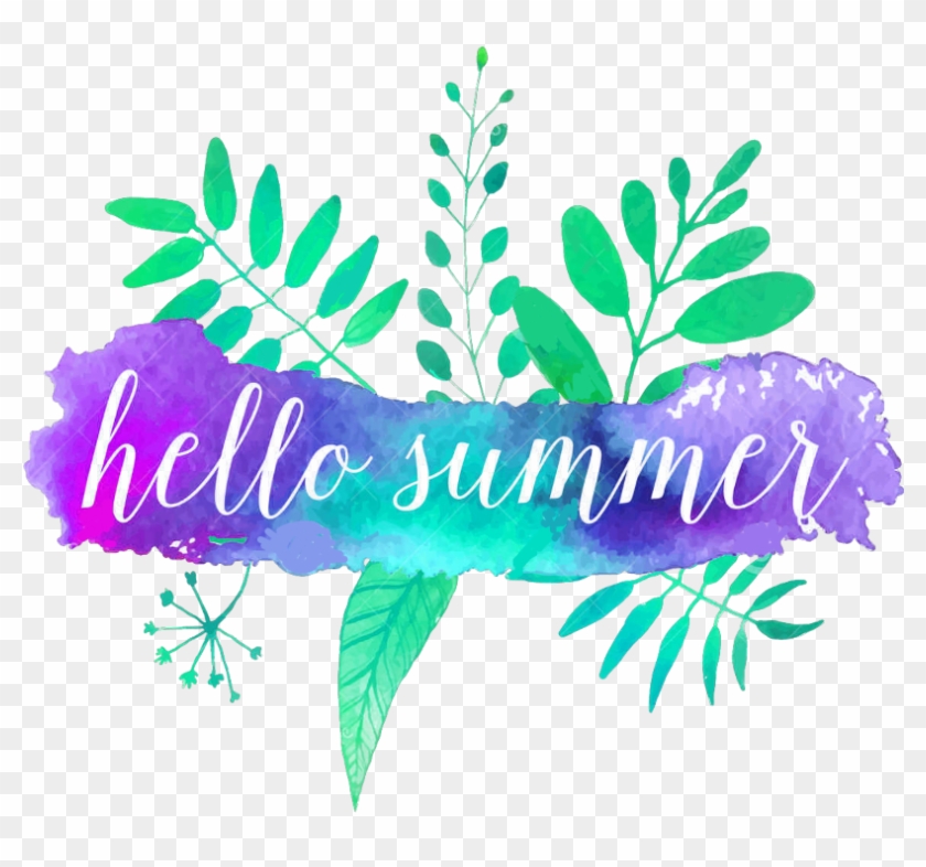 #hello Summer - Hello Summer Watercolor Clipart
