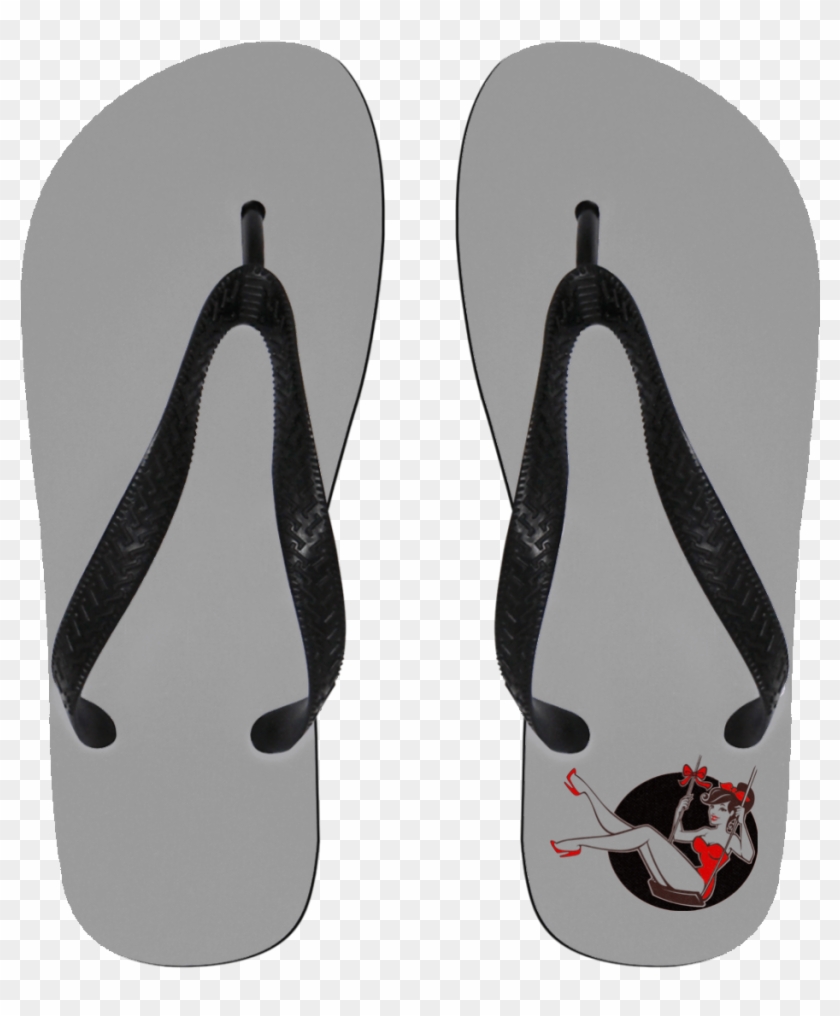 Hello Summer Pin Up Girl Flip Flops - Flip-flops Clipart