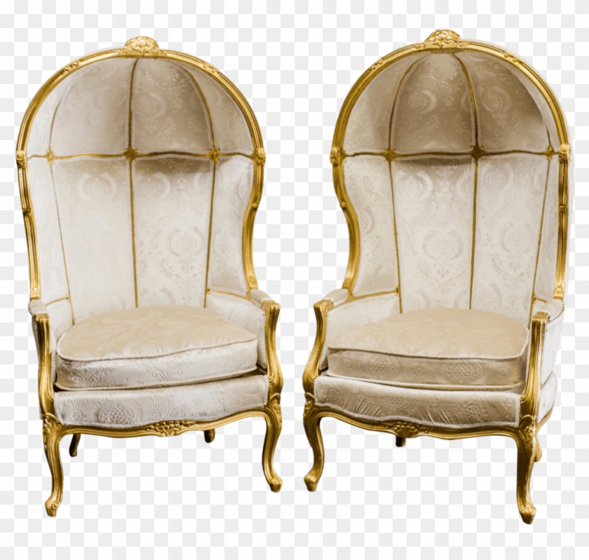 Gold & Ivory Balloon Chairs - Chair Clipart #3881218