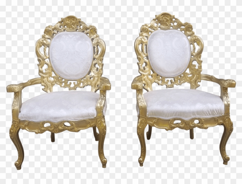 Gold & Ivory Velvet Chairs - Chair Clipart
