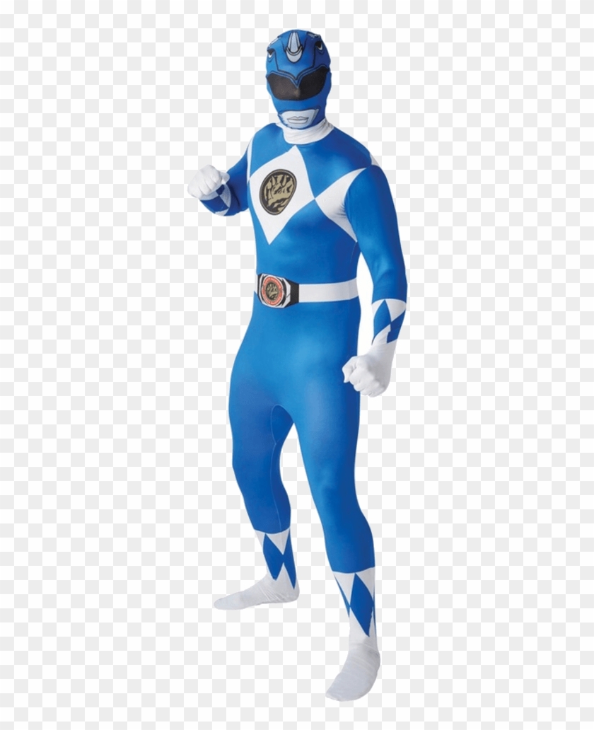 Adult Blue Power Ranger 2nd Skin Costume - Traje Power Ranger Azul Clipart