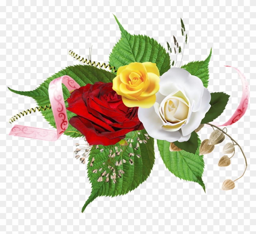 Flores, Rosas Con El Ornamento, Decoración, Adornos - Download Bunga Mawar Clipart #3881868