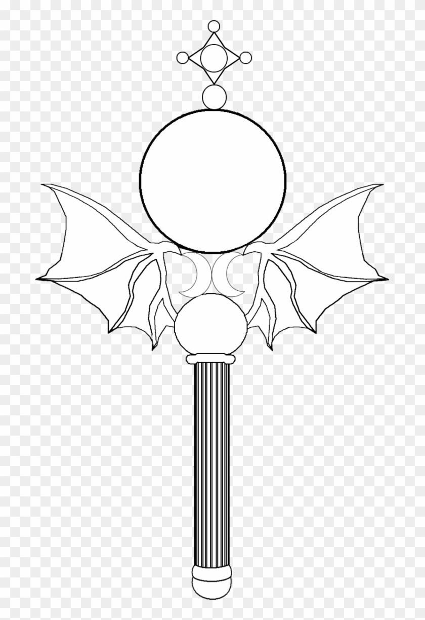 28 Collection Of Sailor Moon Wand Drawing - Line Art Clipart #3882326