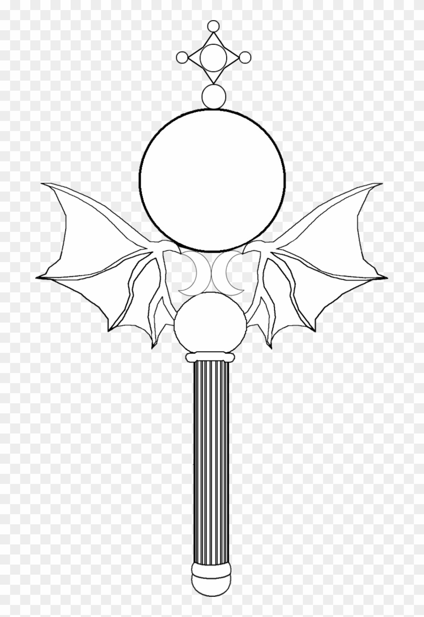 28 Collection Of Sailor Moon Wand Drawing - Line Art Clipart #3882326