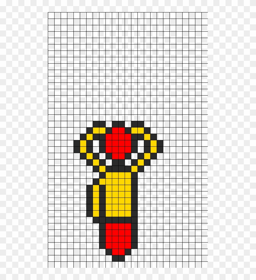 Sailor Mars Transformation Stick Perler Bead Pattern - Cute Pixel Art Easy Clipart