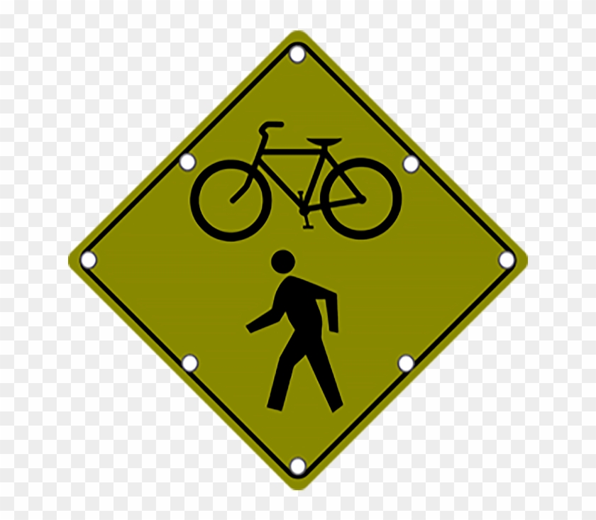 Ts40 Flashing Bike And Pedestrian Crossing Sign Night - Flashing Deer Crossing Sign Clipart