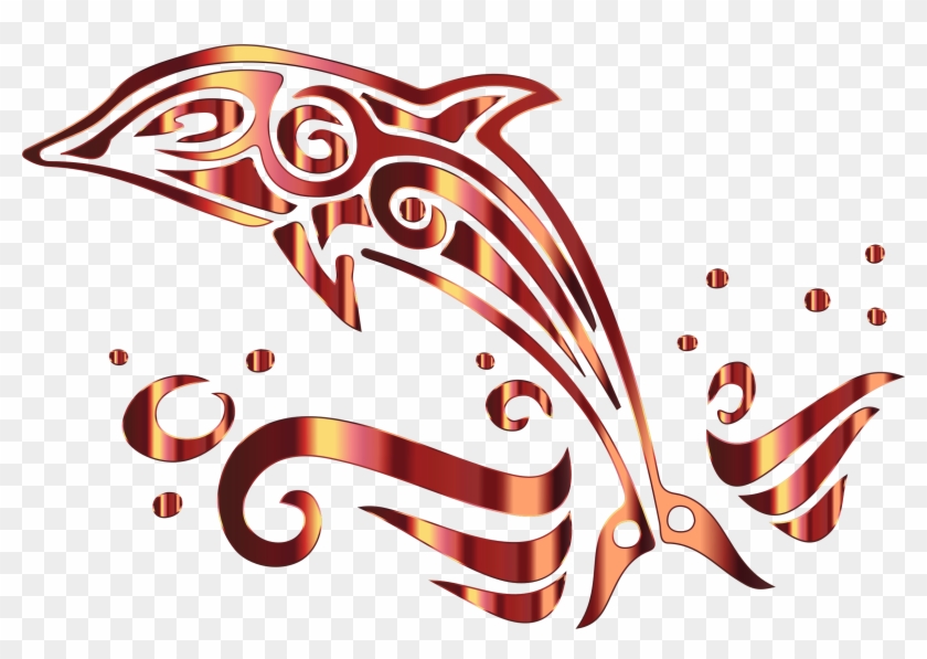 5 Clipart Dolphin - Dolphin Tribal - Png Download #3883470