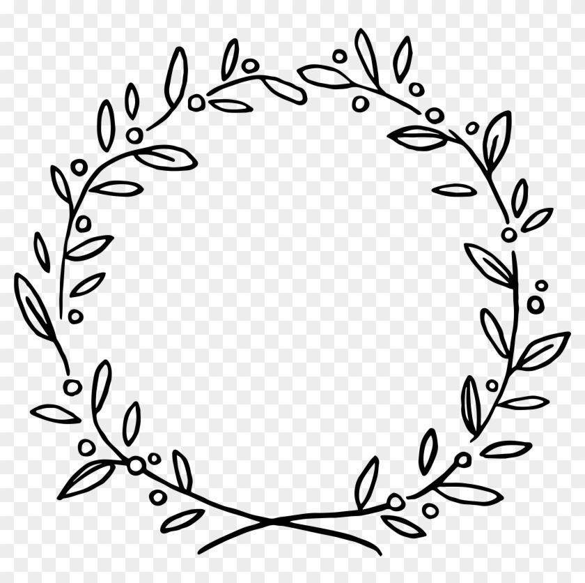 Black Wreath 1 - Tampon Olivier Mariage Clipart #3883637