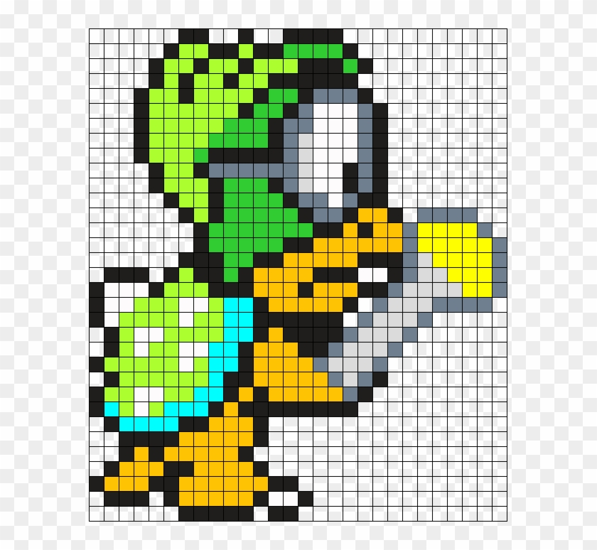 Iggy Koopa Perler Perler Bead Pattern / Bead Sprite - Iggy Koopa Pixel Art Clipart