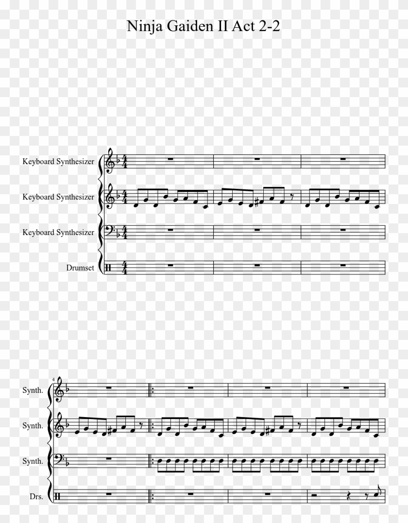 Ninja Gaiden Ii Act 2-2 Sheet Music 1 Of 3 Pages - Enya Boadicea Sheet Music Clipart