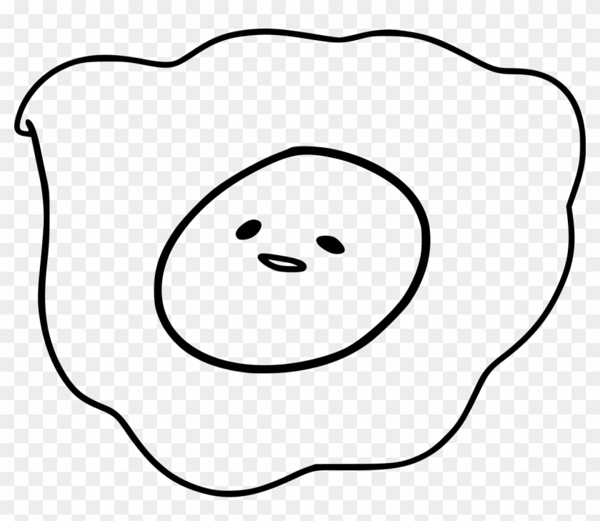 Smiling Egg Doodle - Line Art Clipart