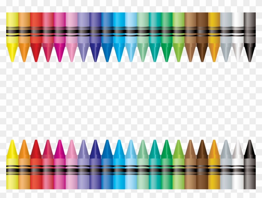 Crayons Transparent Border - Crayon Border Clip Art - Png Download #3884330