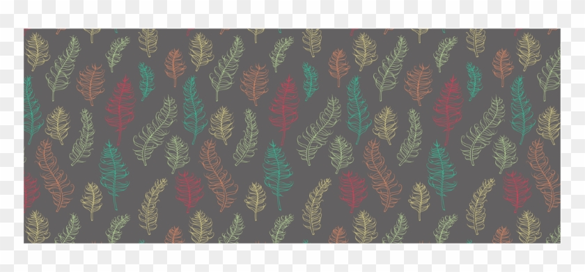 Green Orange Red Feather Leaves On Grey Custom Morphing - Paisley Clipart #3885380