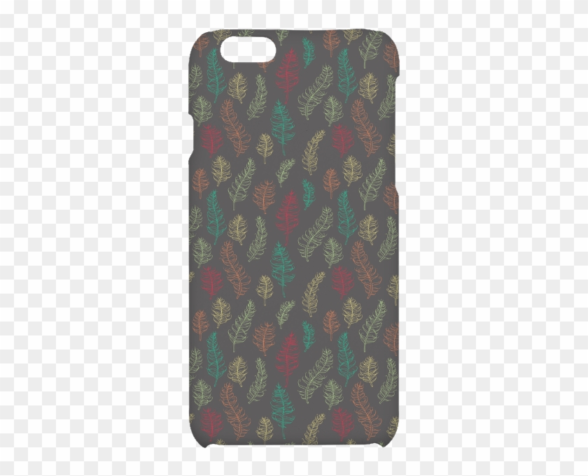 Green Orange Red Feather Leaves On Grey Hard Case For - Mobile Phone Case Clipart #3885663