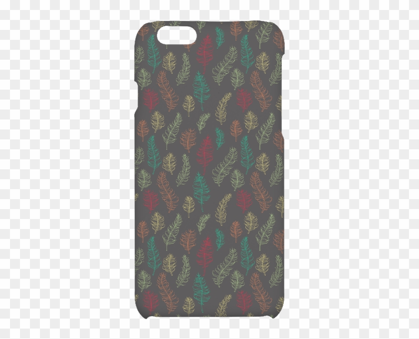 Green Orange Red Feather Leaves On Grey Hard Case For - Mobile Phone Case Clipart