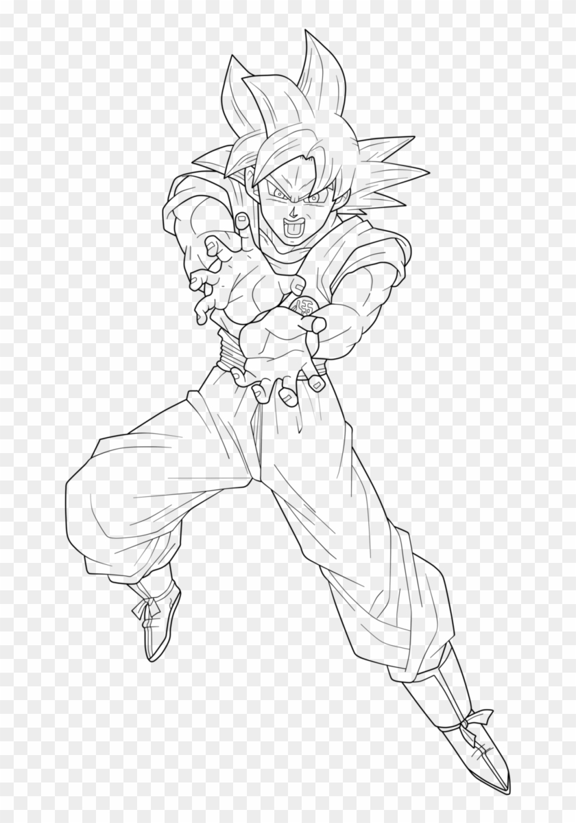 Goku At Getdrawings - Goku Ssj God Lineart Clipart