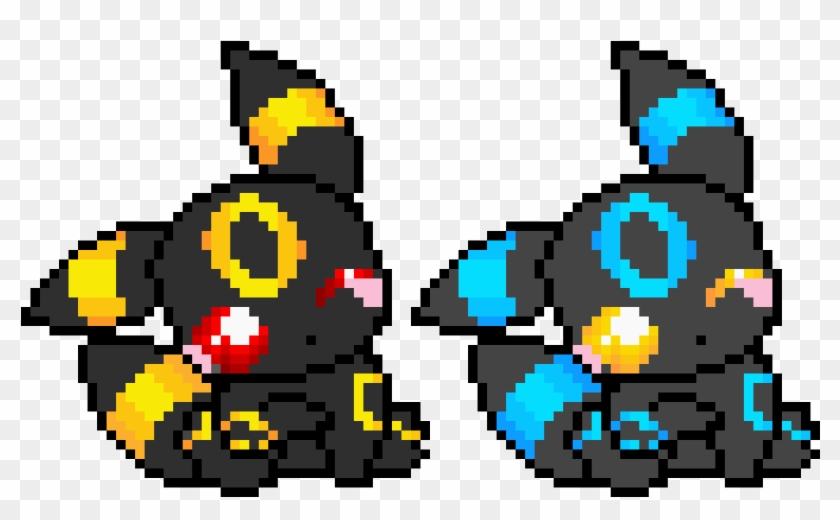Shiny & Normal Umbreon - Pixel Art Pokemon Shiny Clipart
