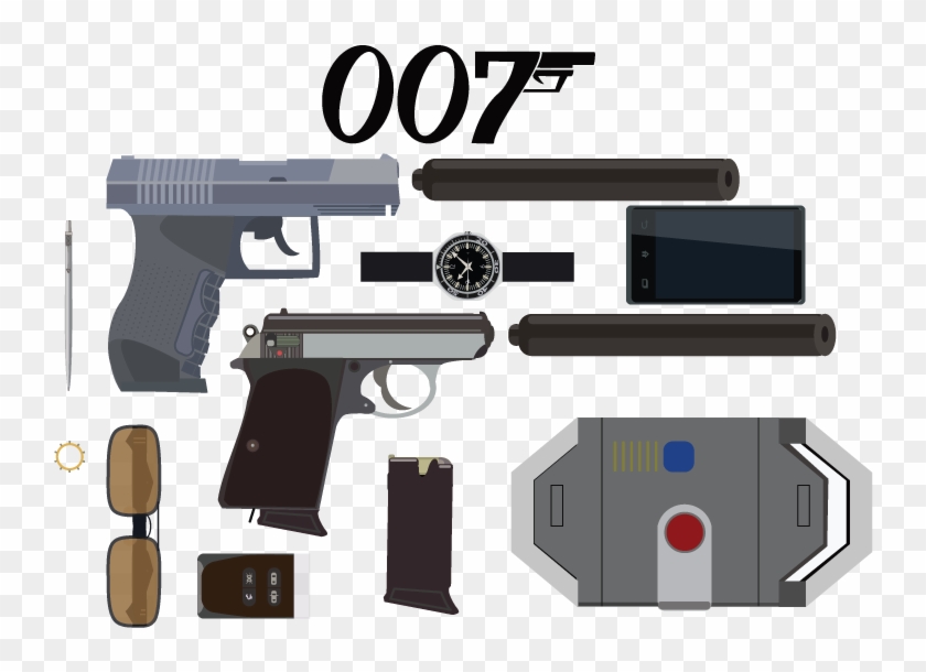 James Bond Icon Set By Student William Lovell - Firearm Clipart