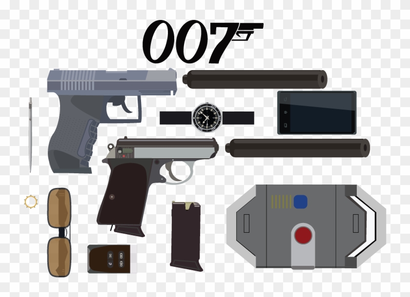 James Bond Icon Set By Student William Lovell - Firearm Clipart #3887013