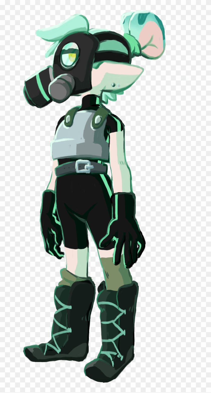 Doodle Of My Inkling Gas Mask Octoling Armor Pro Trail - Splatoon 2 Octo Armor Clipart