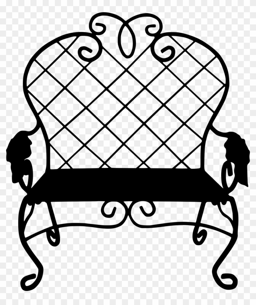 Silhouette Park Bench Old - Park Bench Drawing Transparent Clipart