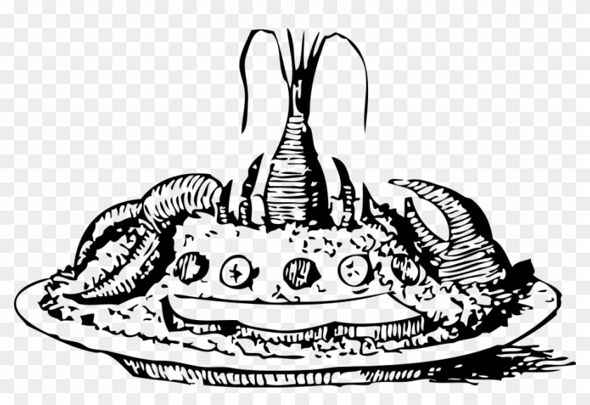 Lobster Salad Large 900pixel Clipart, Lobster Salad - Png Black And White Lobster Transparent Png