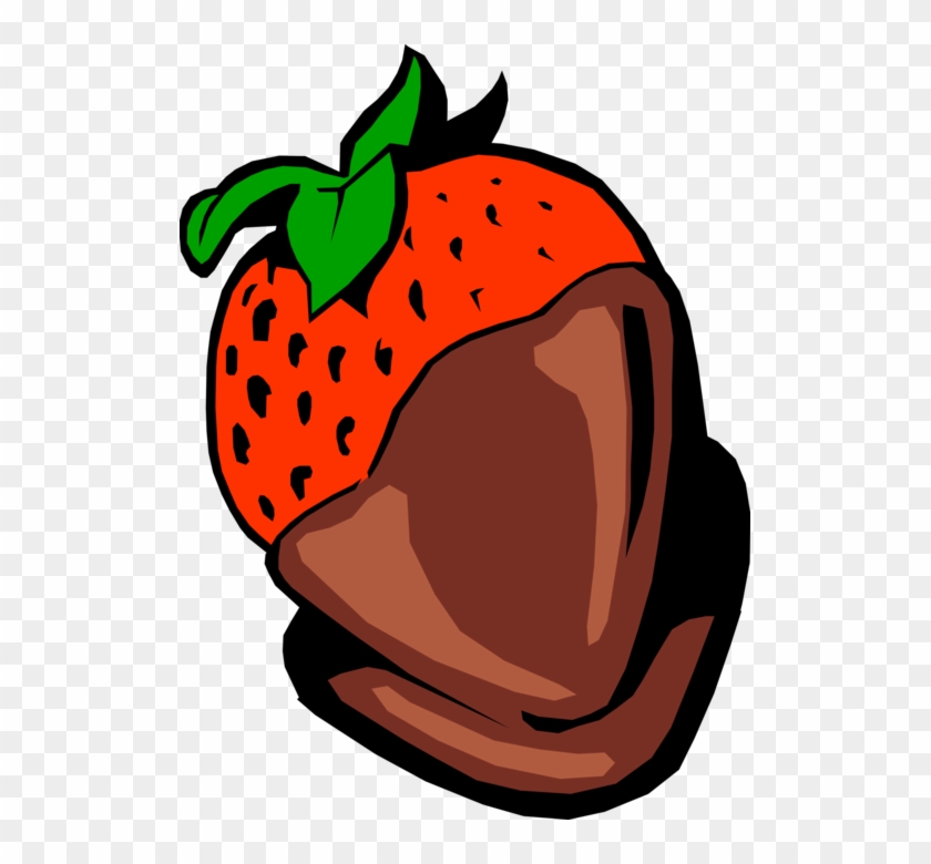 Vector Illustration Of Garden Strawberry Edible Fruit - Strawberry Chocolate Vector Png Clipart #3889609