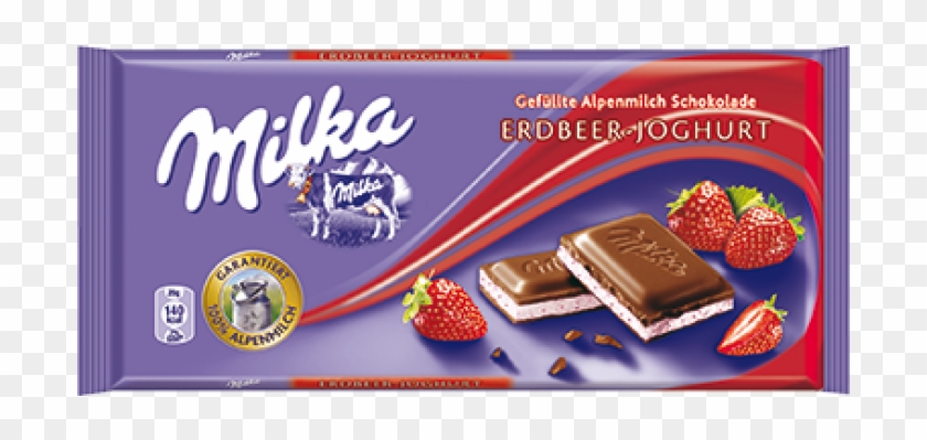 Milka Strawberries And Yoghurt Chocolate Bar - Milka Strawberry Yogurt Clipart