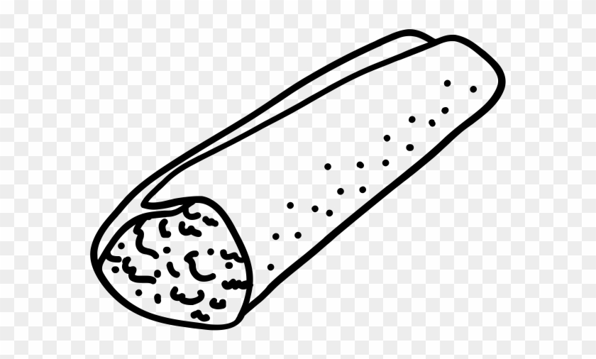 Burrito Black And White Png Clipart #3890051