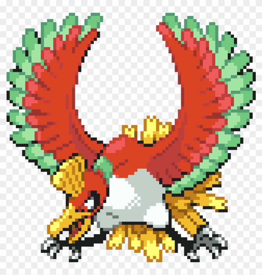 Ho-oh - Ho Oh Pixel Art Clipart #3890645